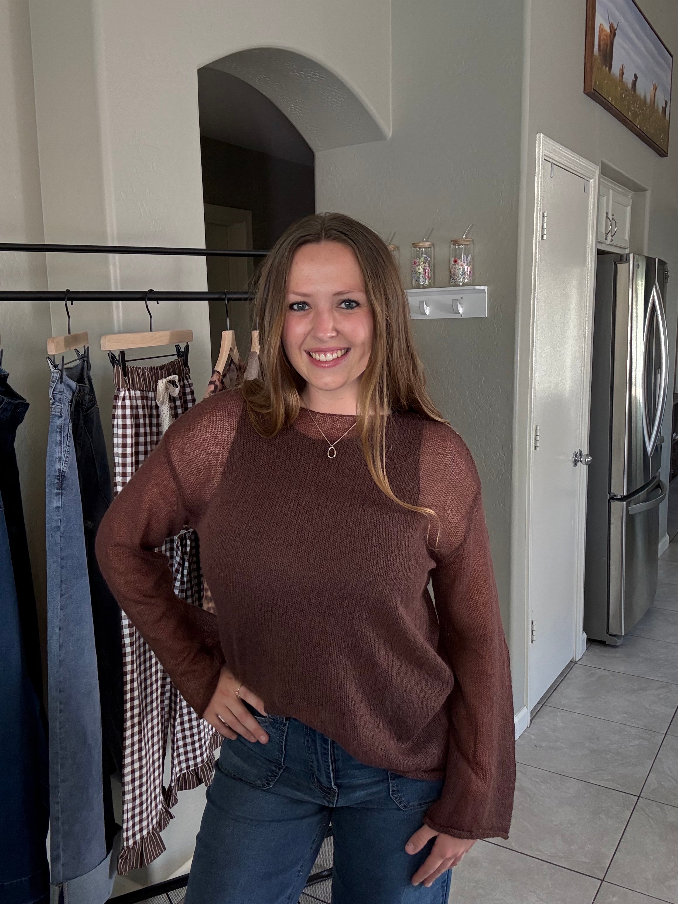 Hollow Knit Sweater Top