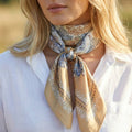 Paisley Medallion Print Satin Square Scarf