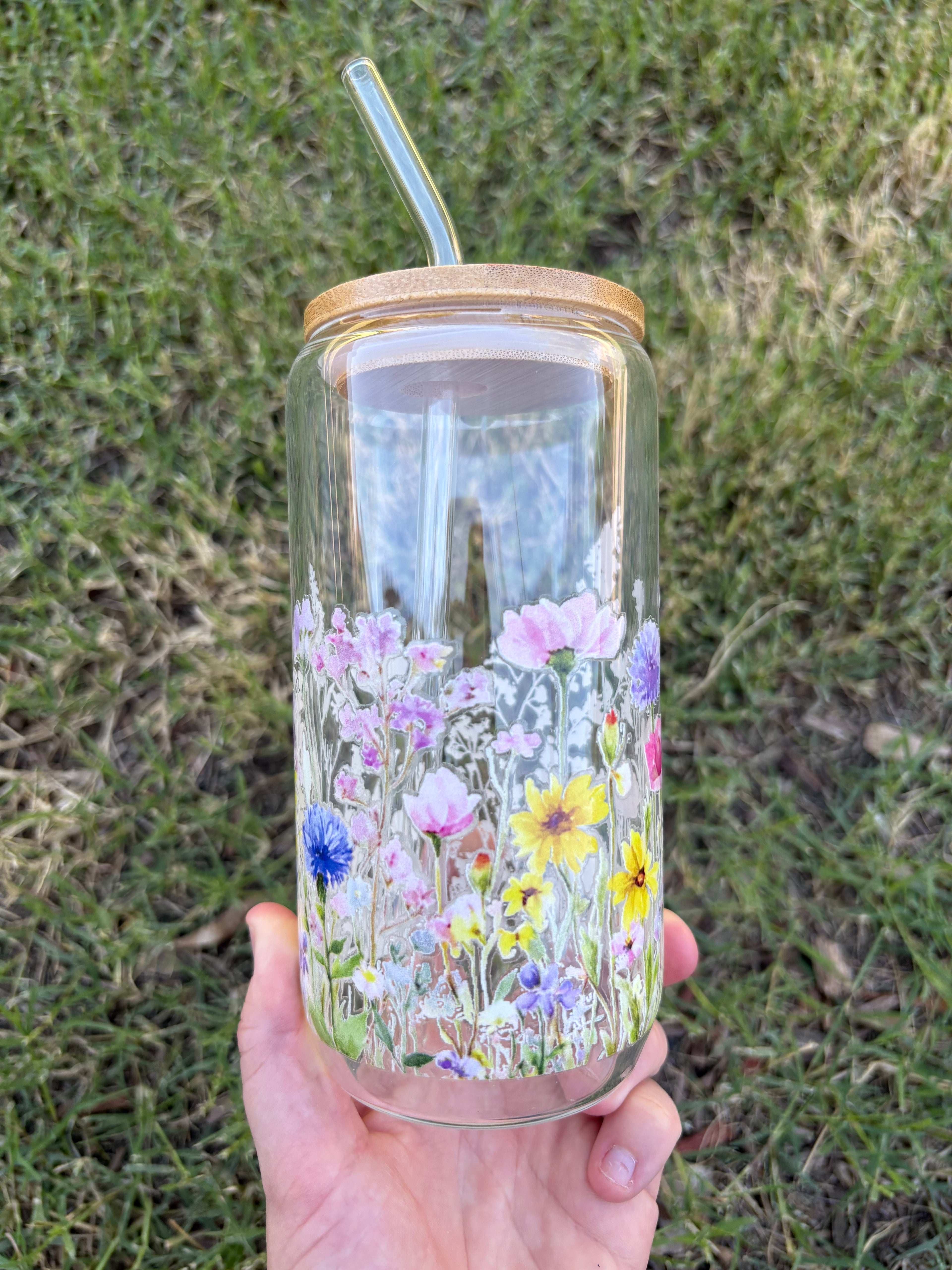 Whispering Meadow Wildflower Glass