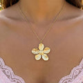 Textured Flower Pendant Necklace