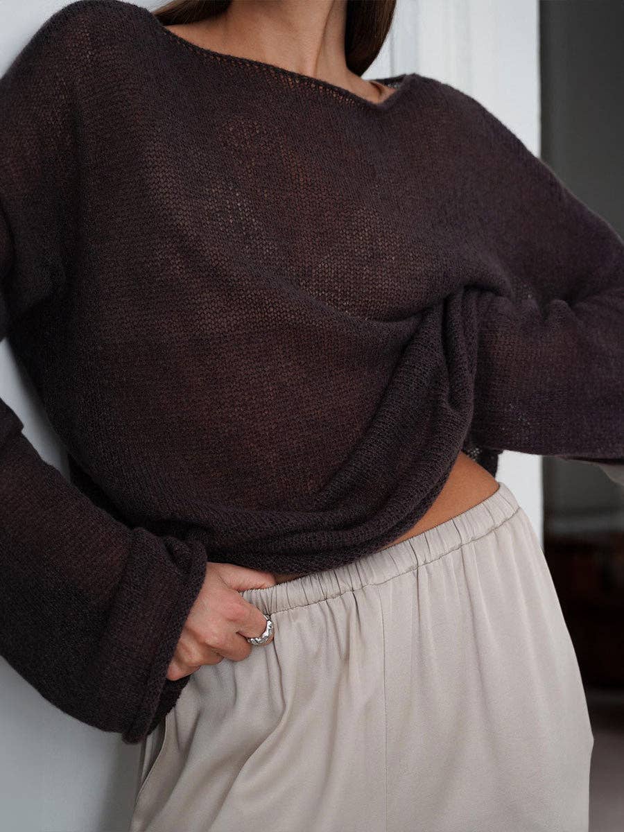 Hollow Knit Sweater Top