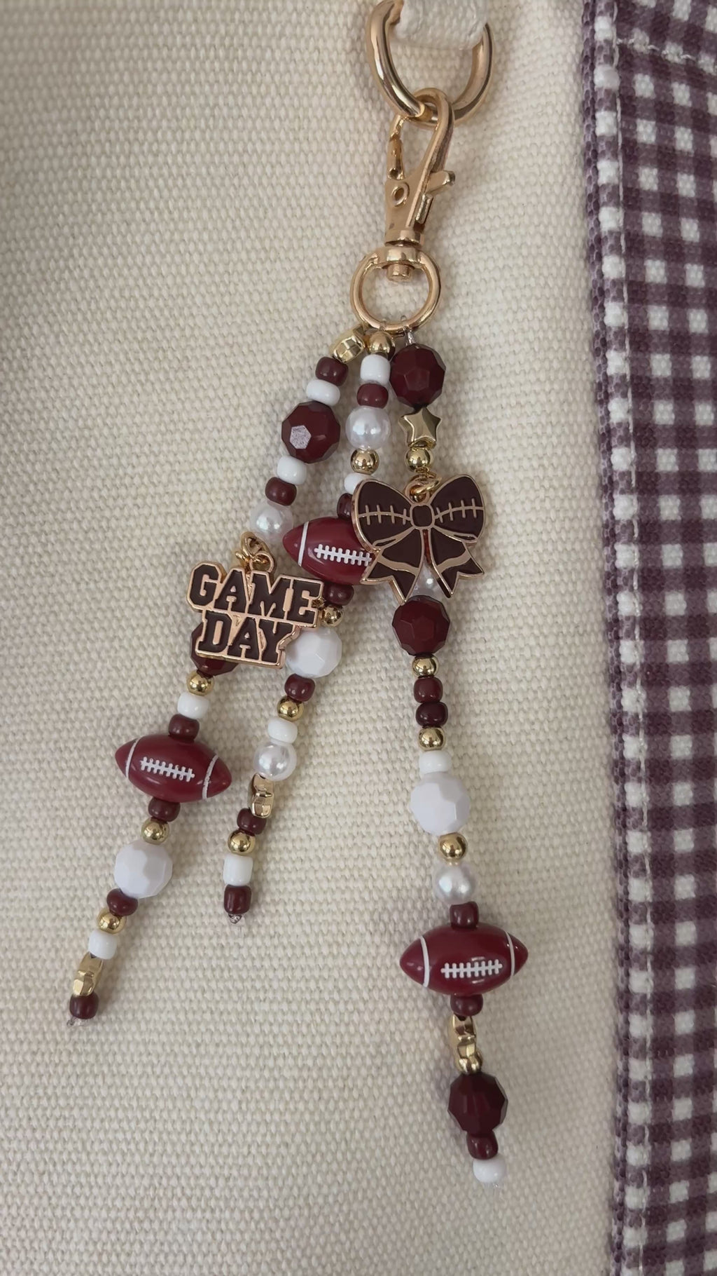 Football Game Day Bag Charm